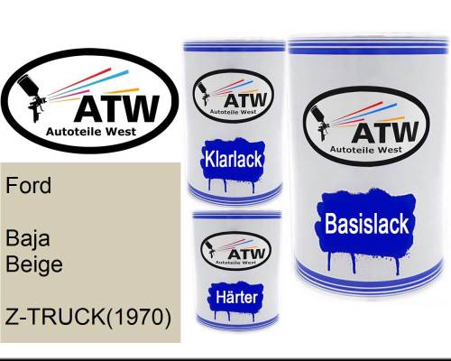 Ford, Baja Beige, Z-TRUCK(1970): 500ml Lackdose + 500ml Klarlack + 250ml Härter - Set, von ATW Autoteile West.